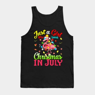 Just A Girl Who Loves Christmas In July Flamingo Tank Top